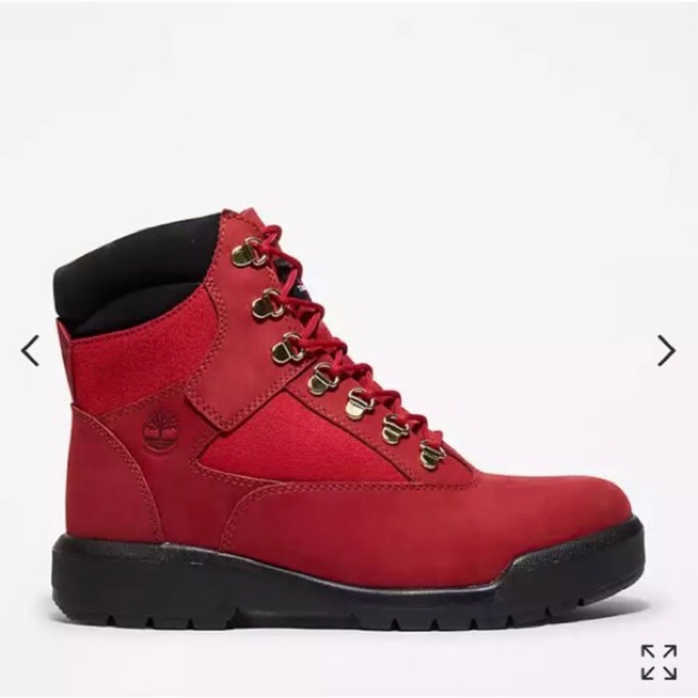 Red Timberland boots